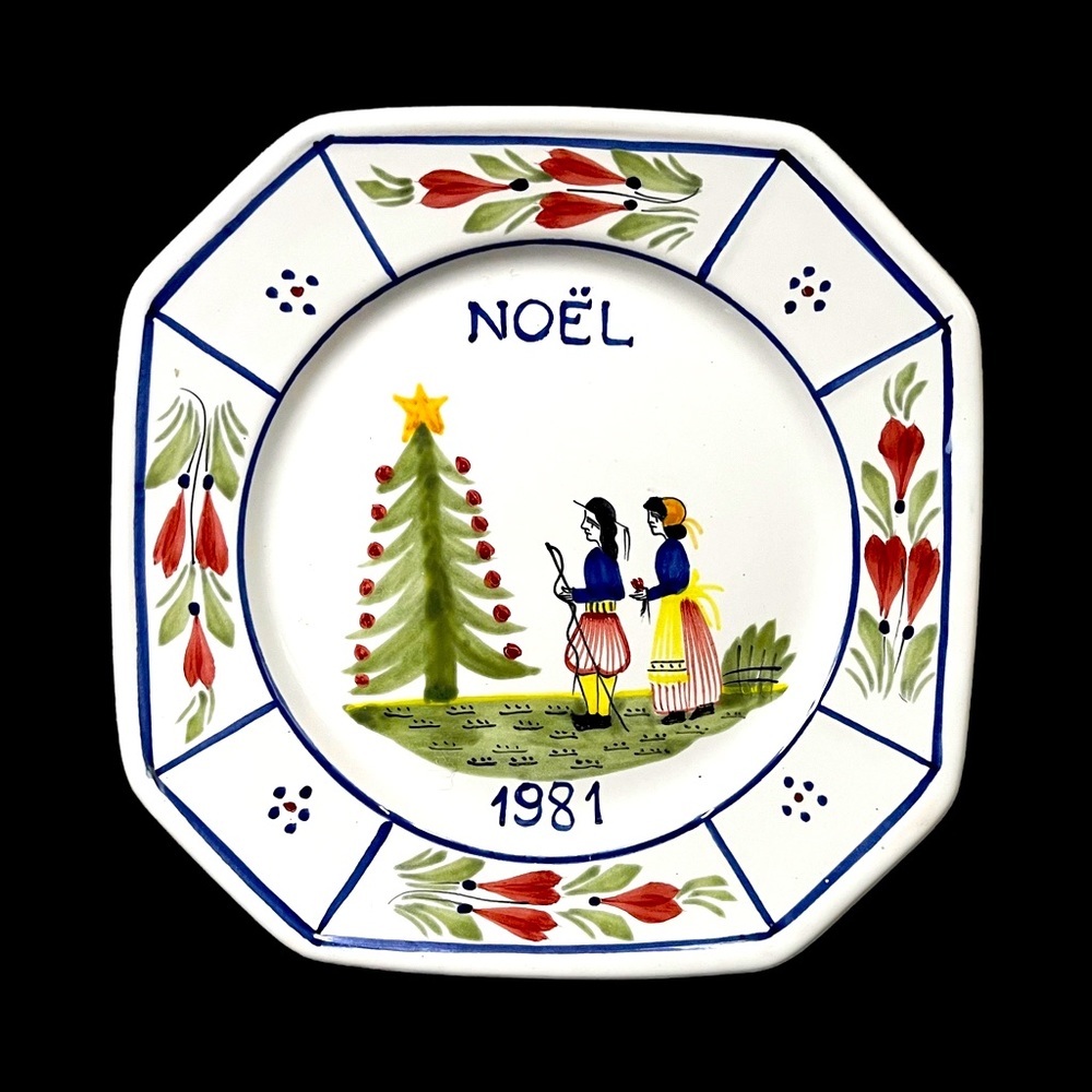 RARE Quimper 1981 Christmas Noel Plate